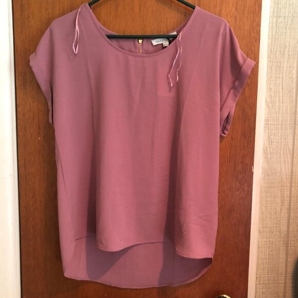 Olive & Oak, NWT, micro-sleeve, poly/spandex blouse, Sz: Lg, Color: Dried Fig - Picture 2 of 12